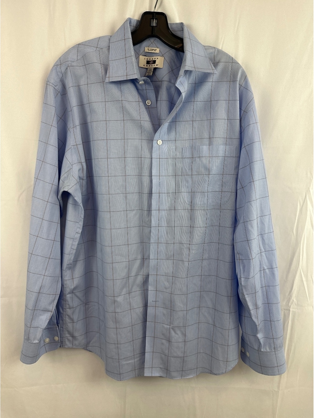 Joseph Abboud Classic Fit No Wrinkles Blue Check Dress Shirt